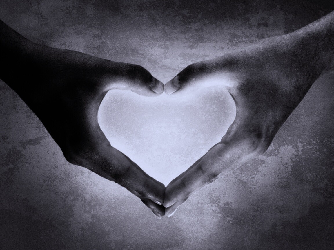 Сердце из сложенных рук обои