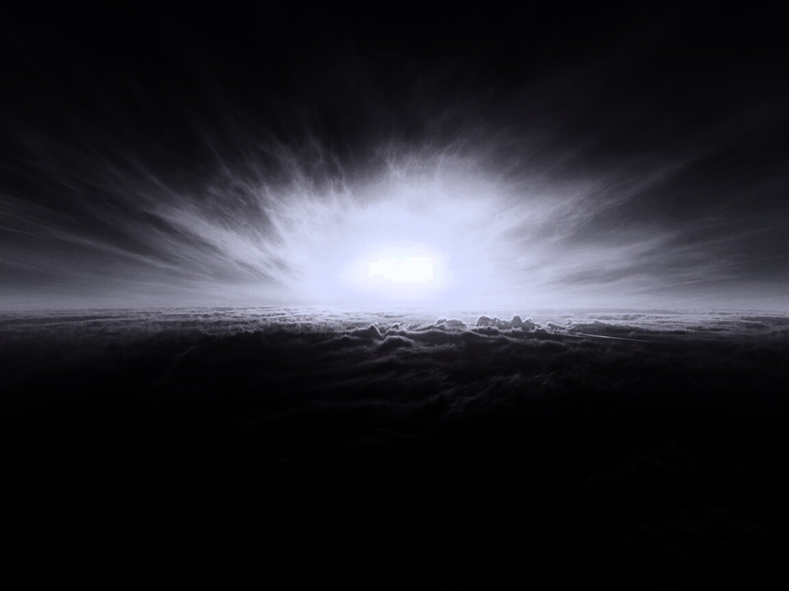 Закат над облаками обои