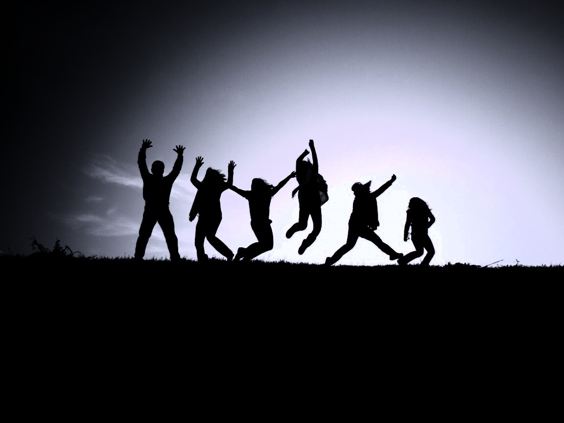 Силуэты людей обои