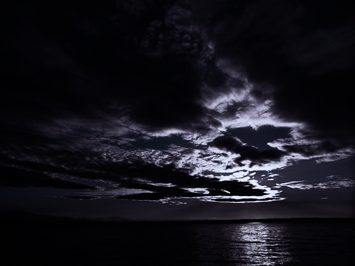 Фиолетовое закатное небо обои