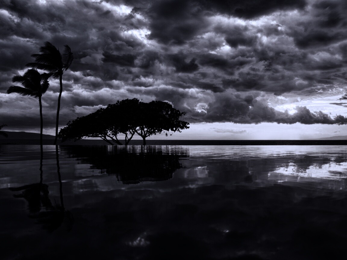 Восход над озером обои