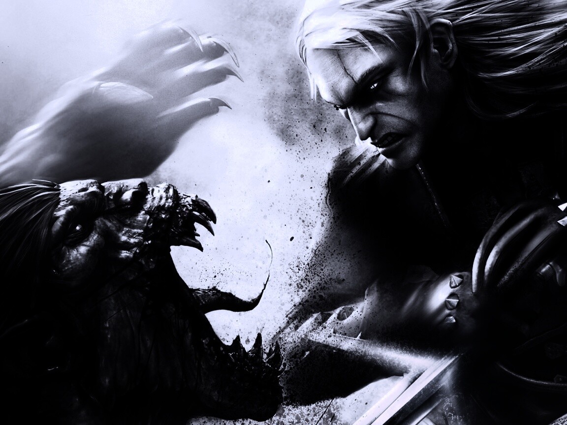 Ведьмак против  стрыги обои