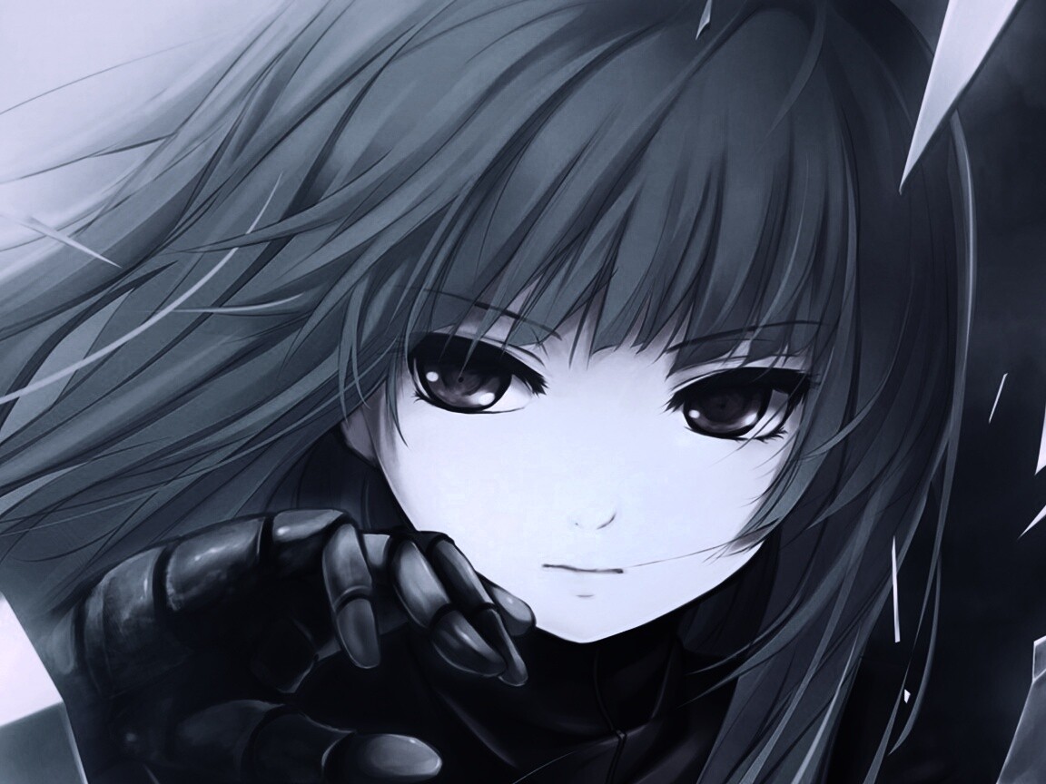 Аниме девушка с голубыми волосами обои