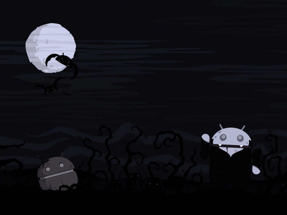 Хэллоуин в стиле Google Android обои