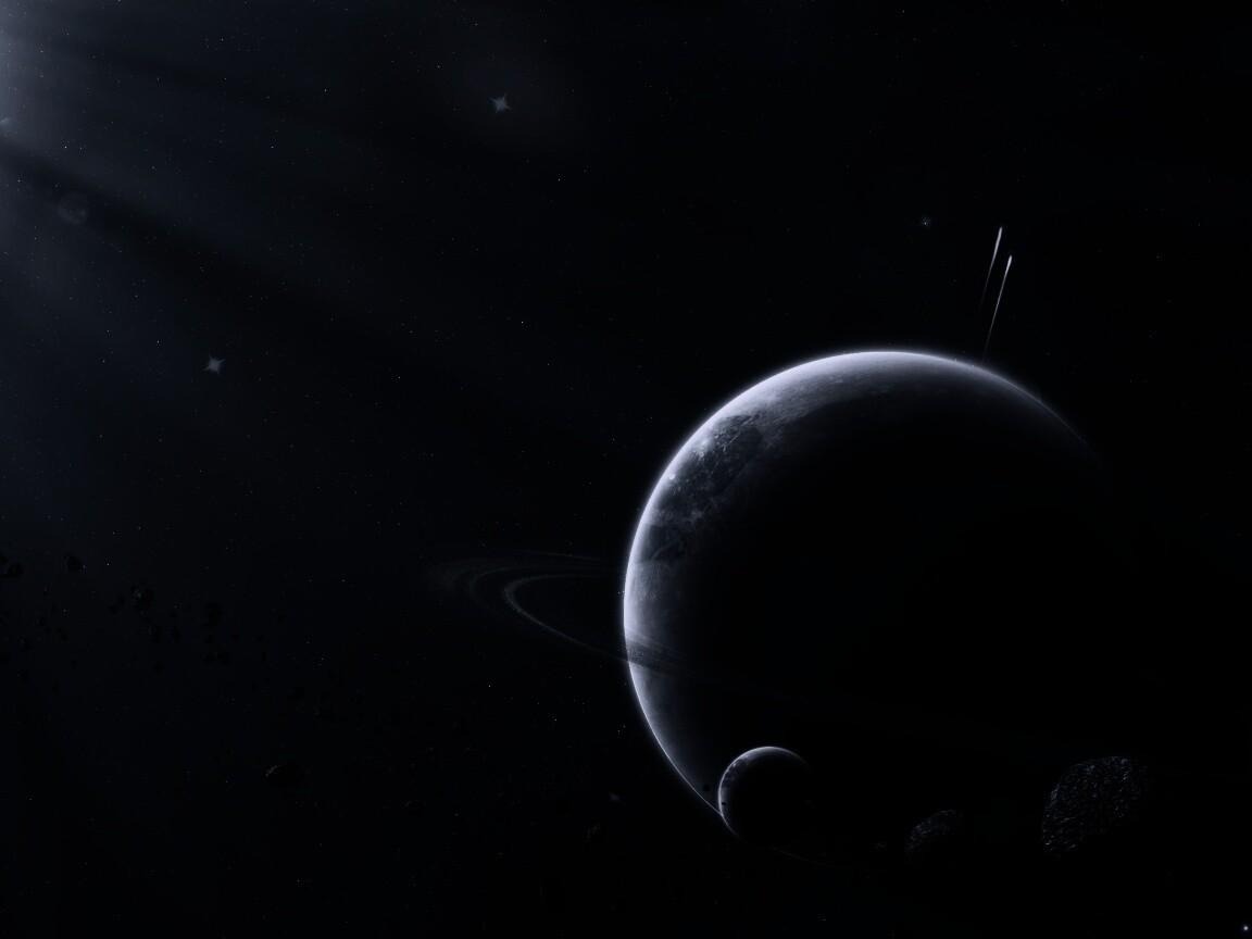 Пояс астероидов вблизи планеты обои
