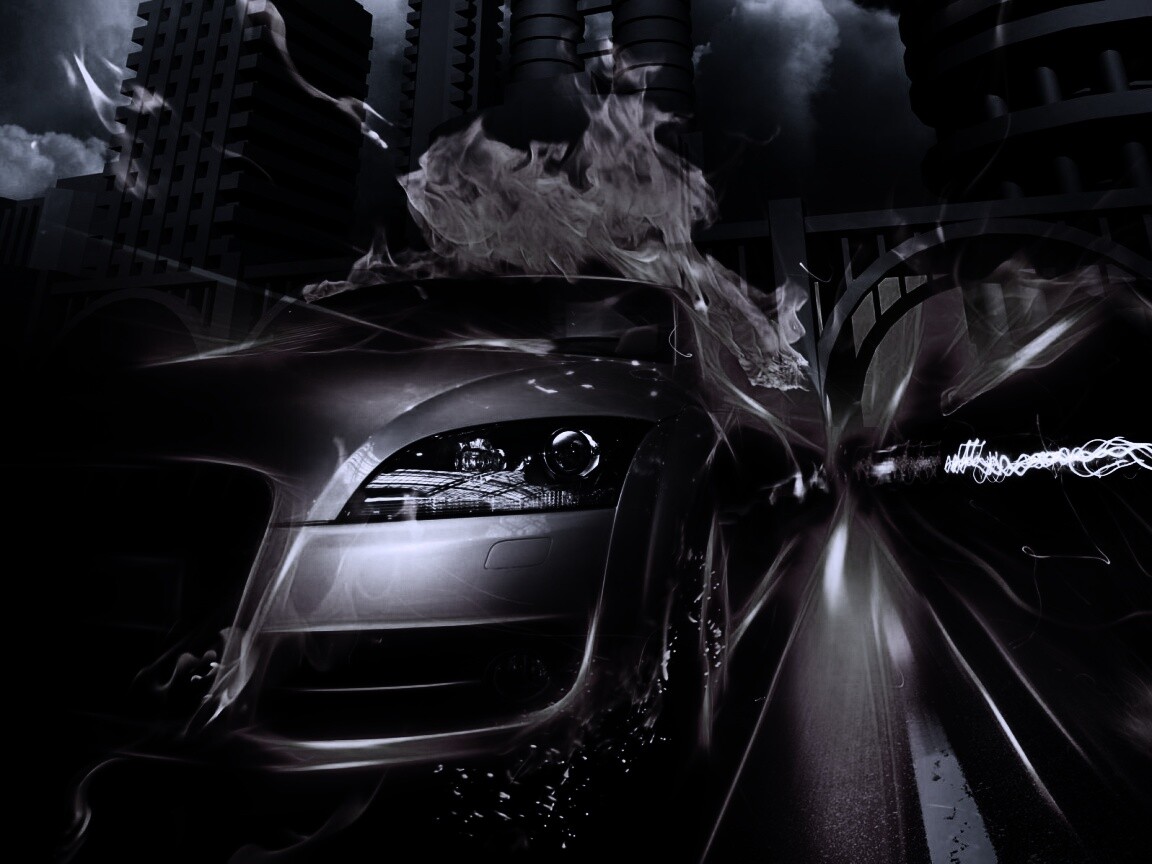 Ауди в огне обои