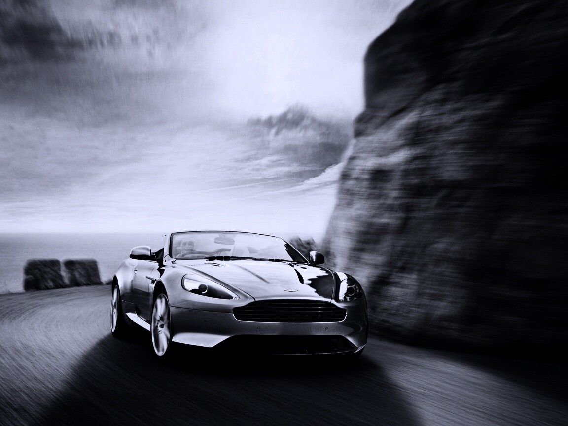 Aston Martin на повороте обои