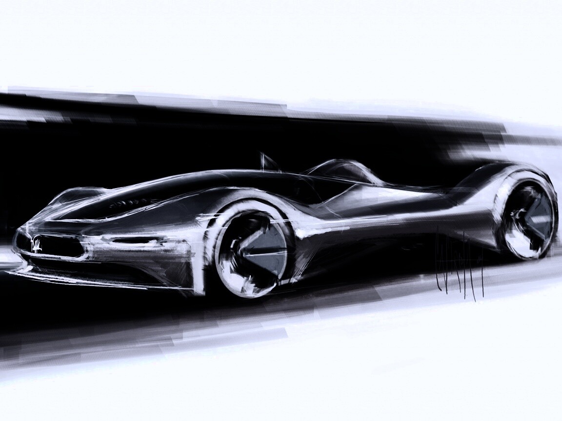 Эскиз Мазерати Birdcage обои