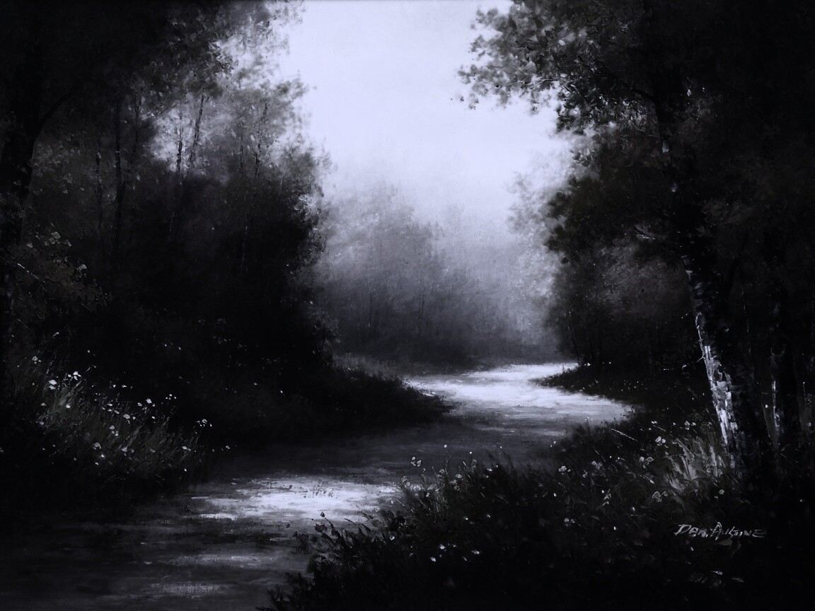 Рисунок лесной дороги обои