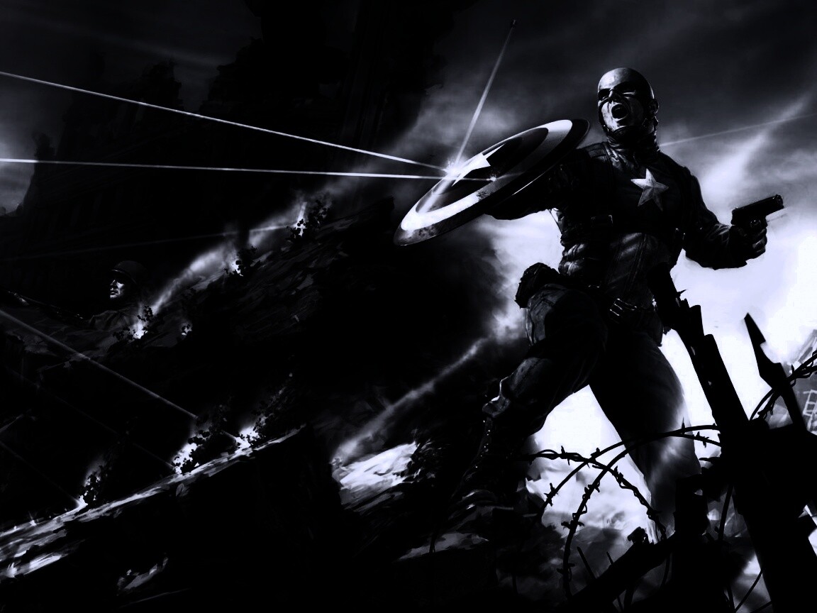 Капитан Америка на баррикадах обои