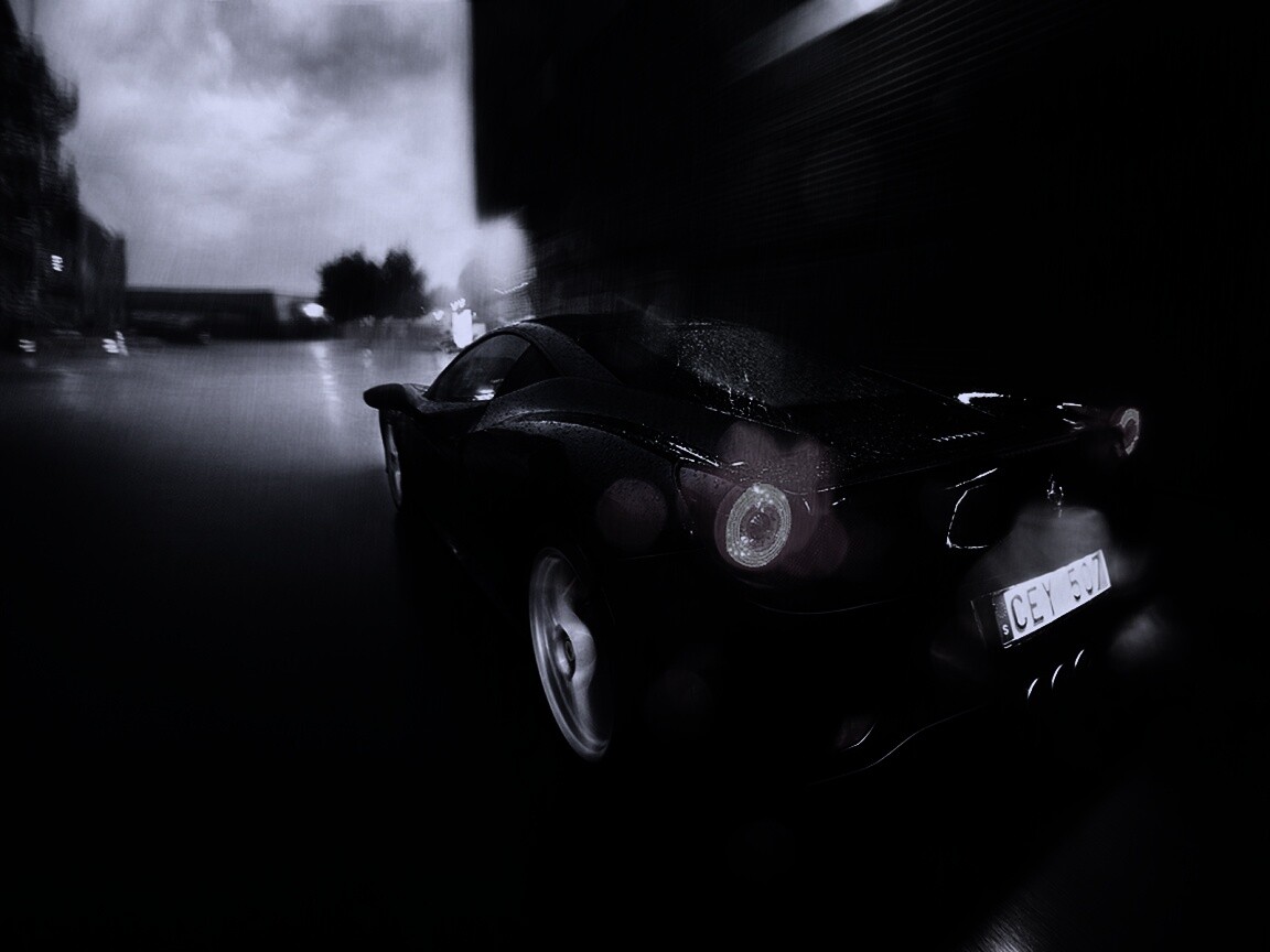 Ferrari под дождем обои