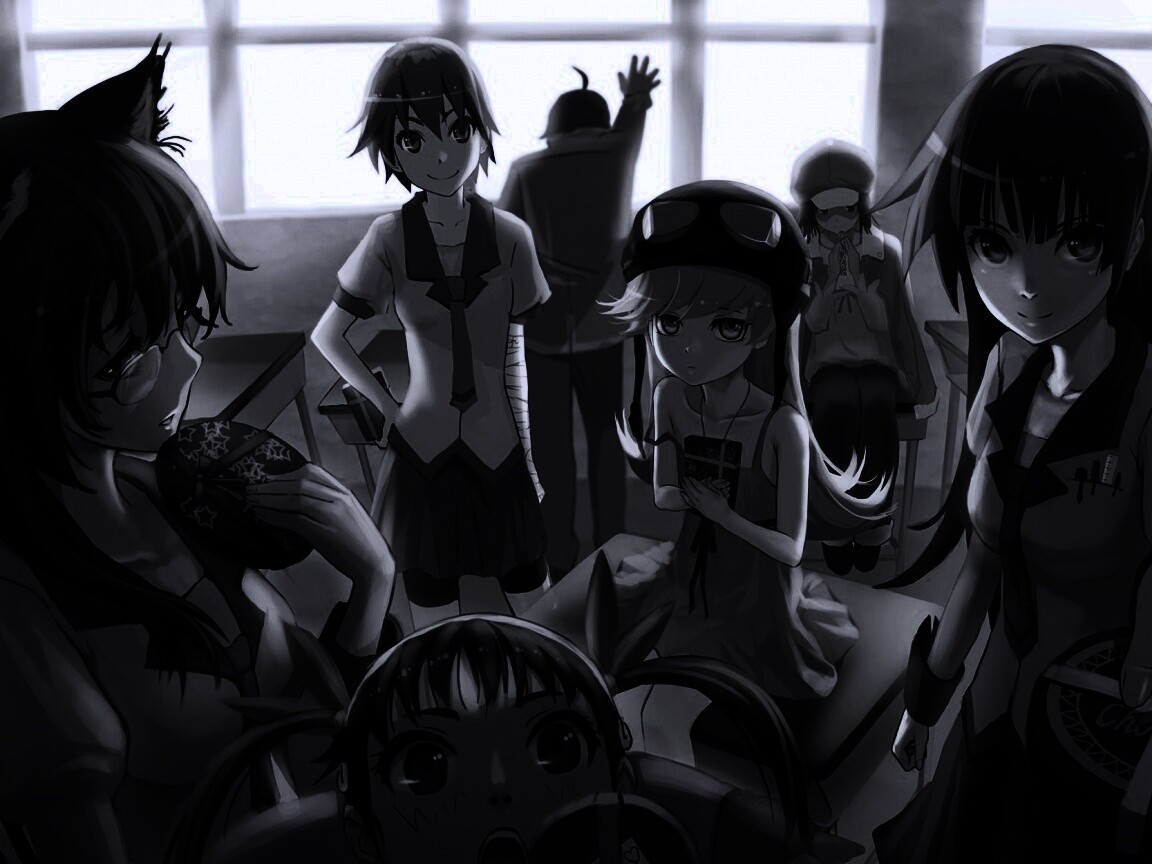 Девушки из Bakemonogatari обои