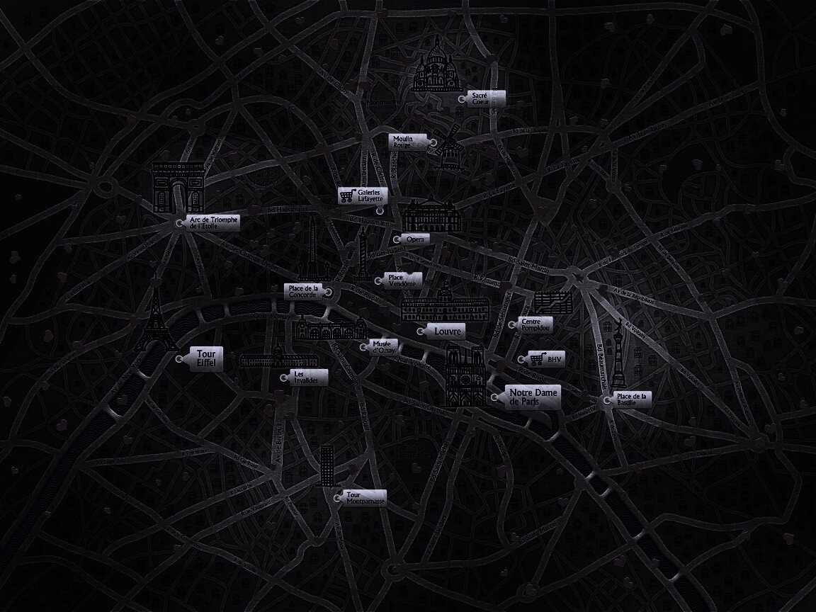 Карта Парижа обои