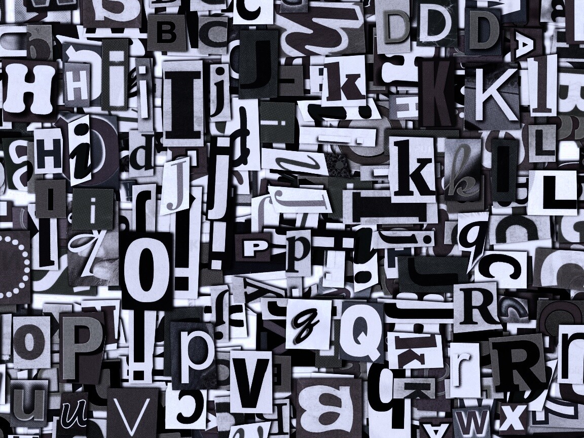 Буквы вырезанные из журналов обои