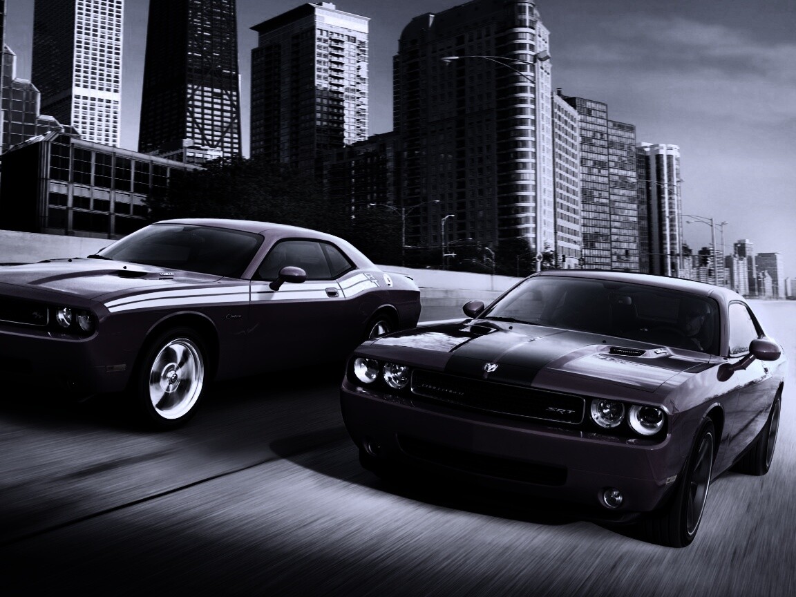 Два розовых мускулкара обои