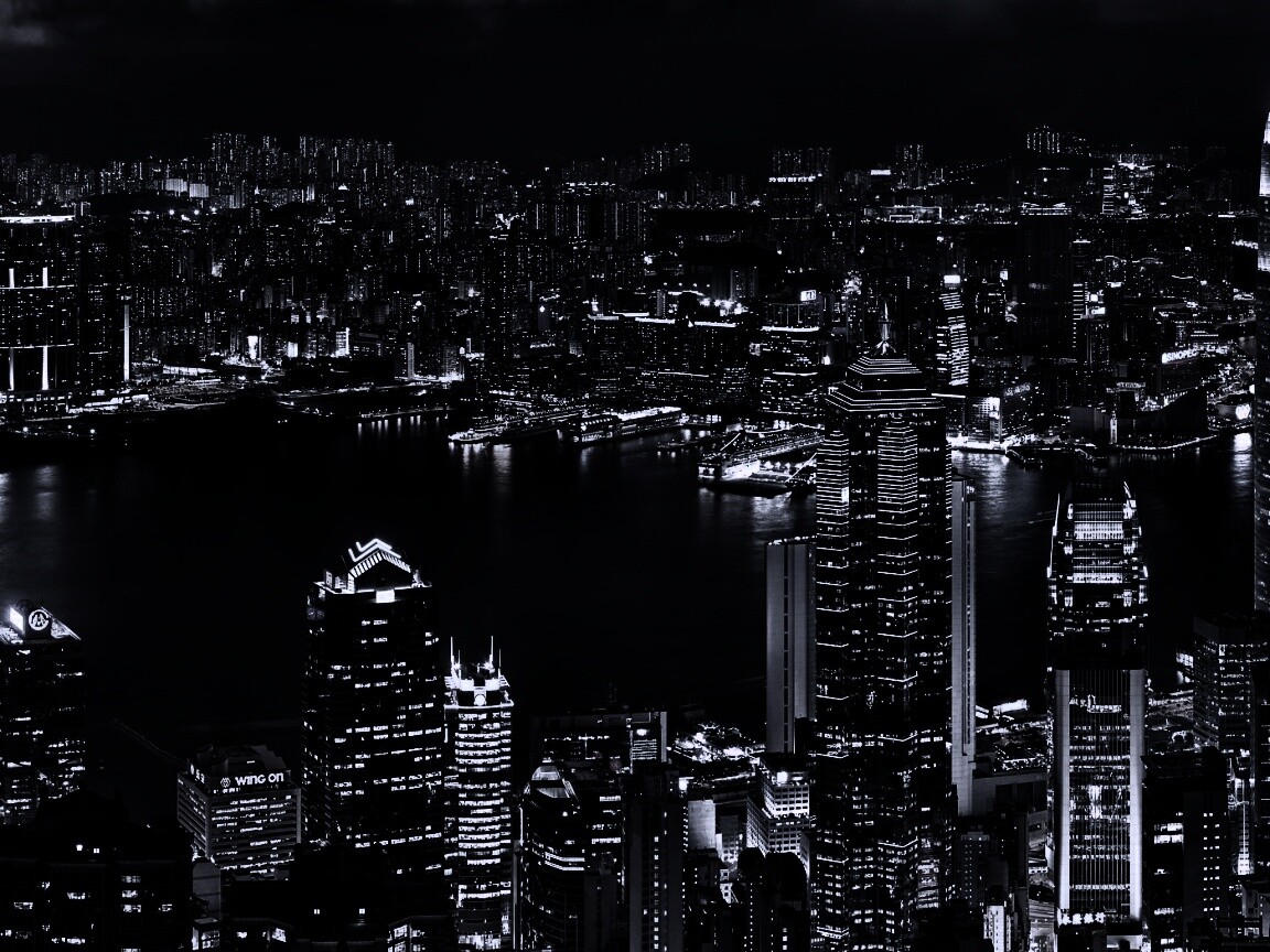 Небоскребы ночью обои