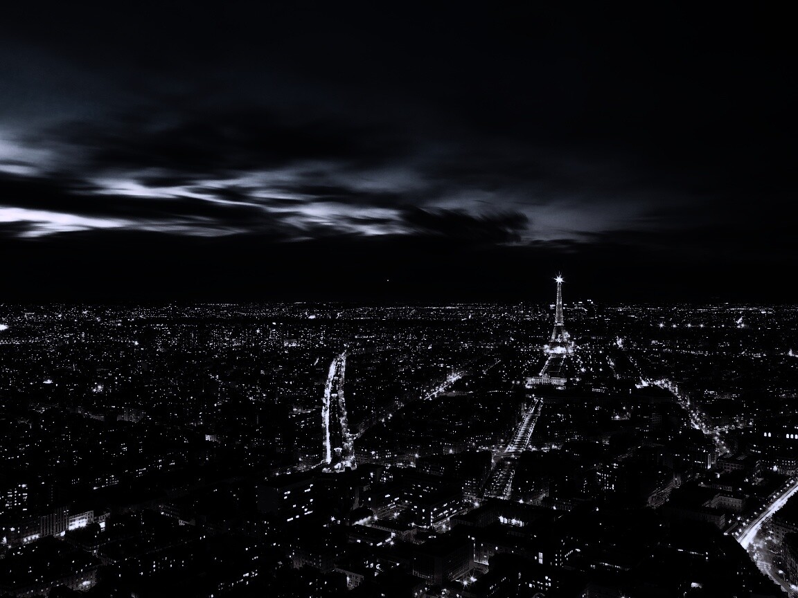 Вид на ночной Париж обои