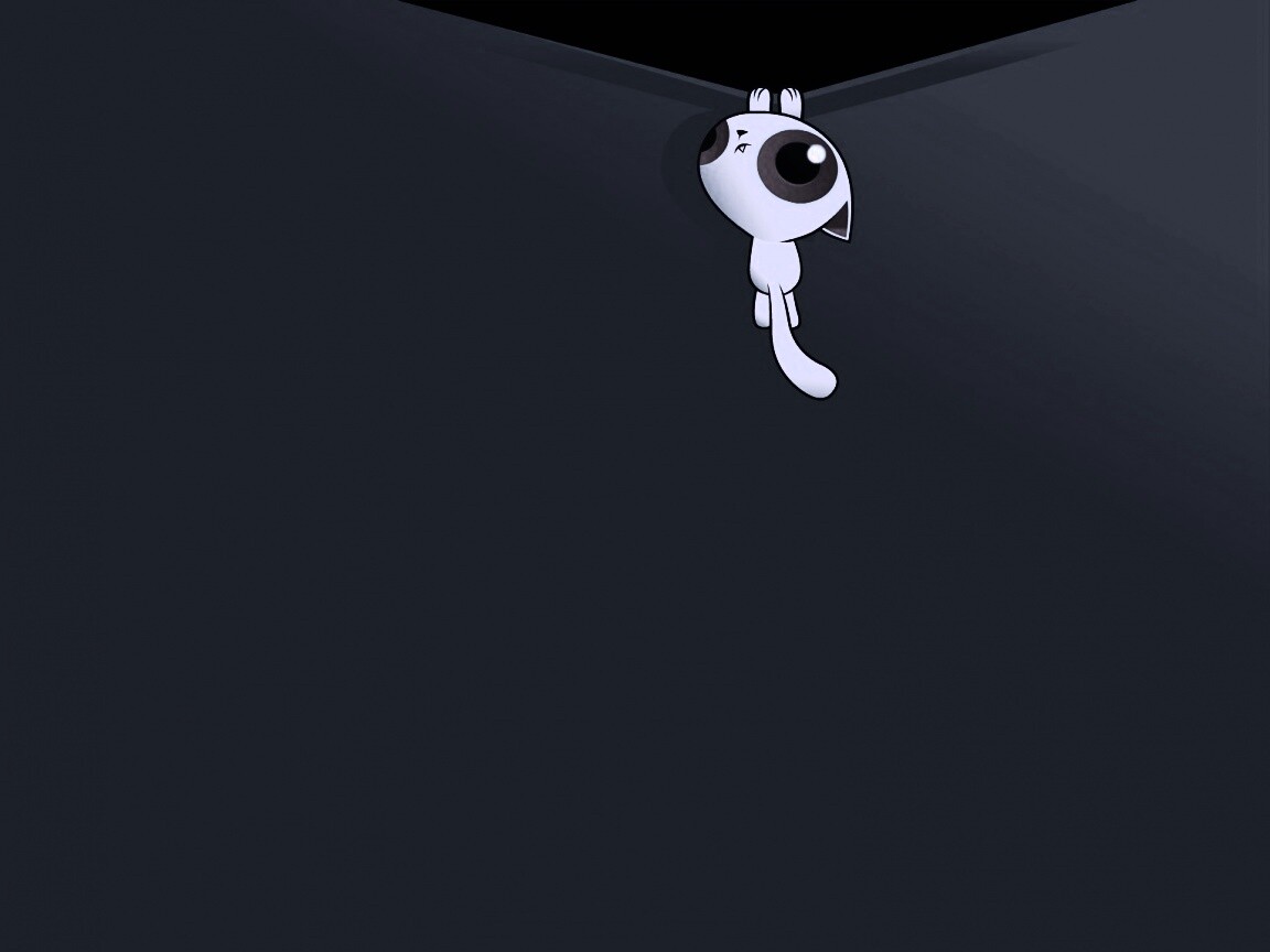 Кот, зацепившийся за край обои