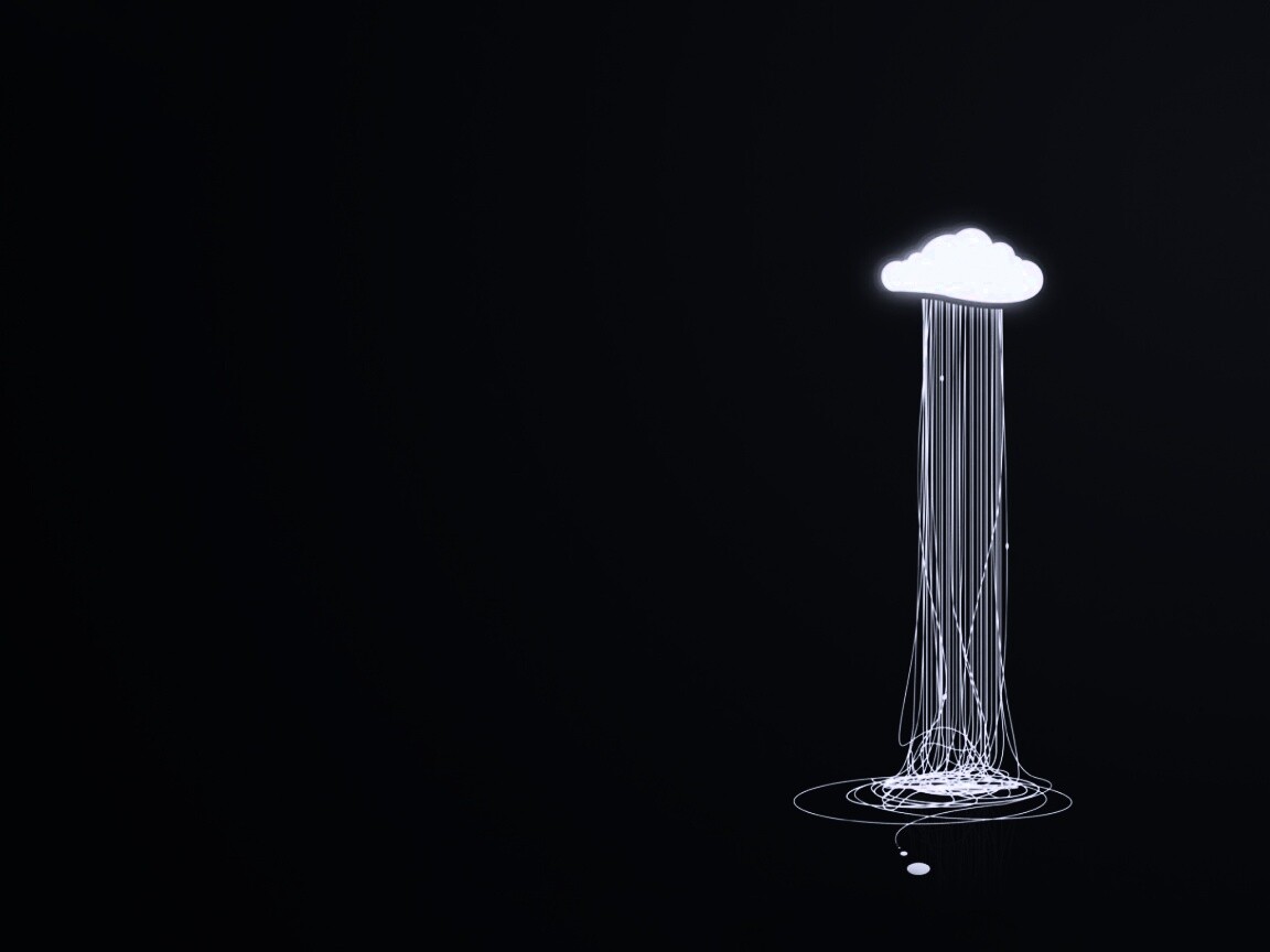 Тучка изливается нитями обои