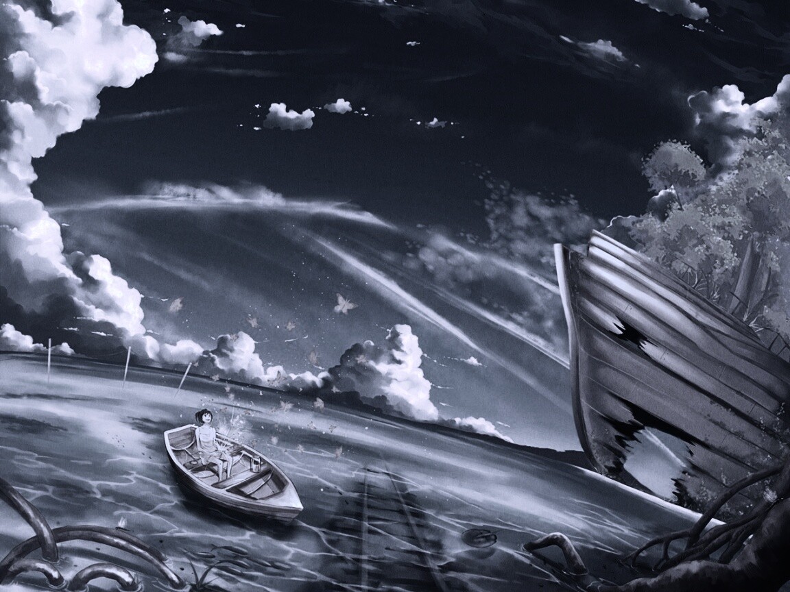 В лодке обои