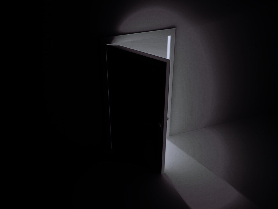 Свет из-за открытой двери обои