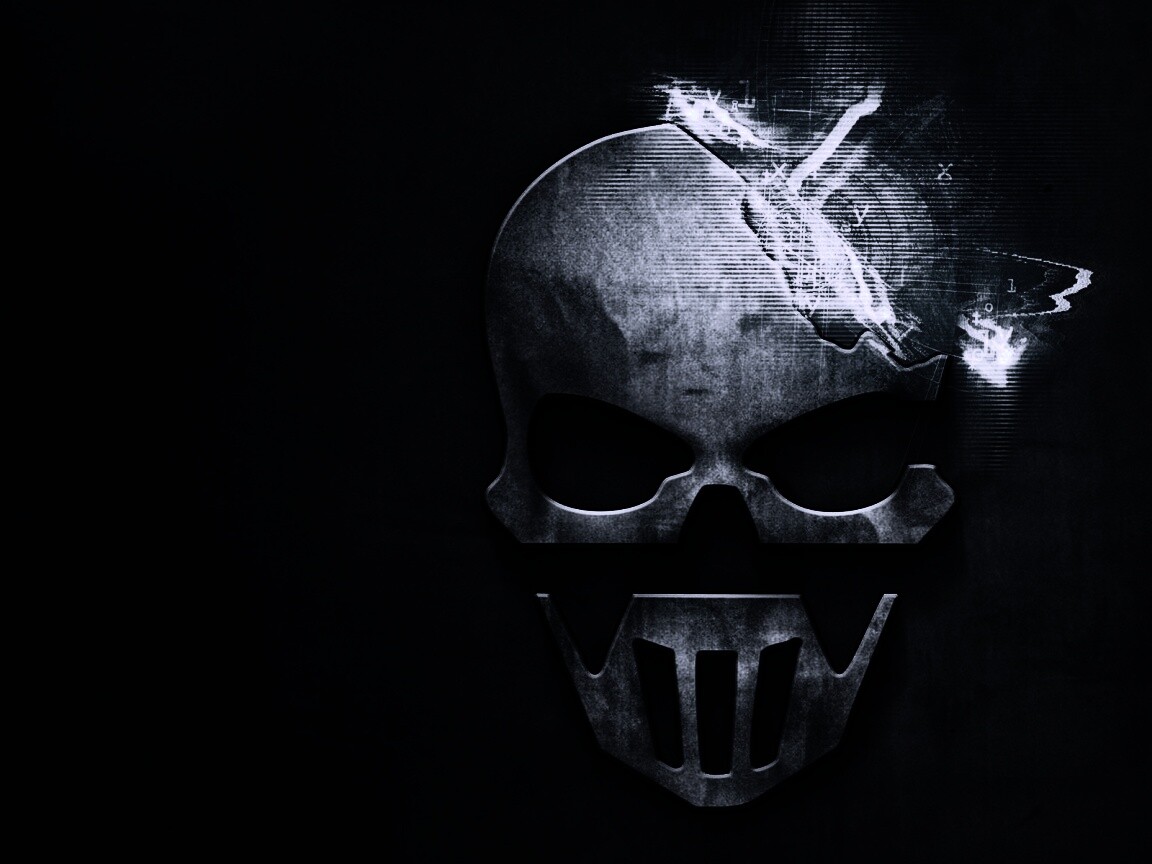 Контур стального черепа обои