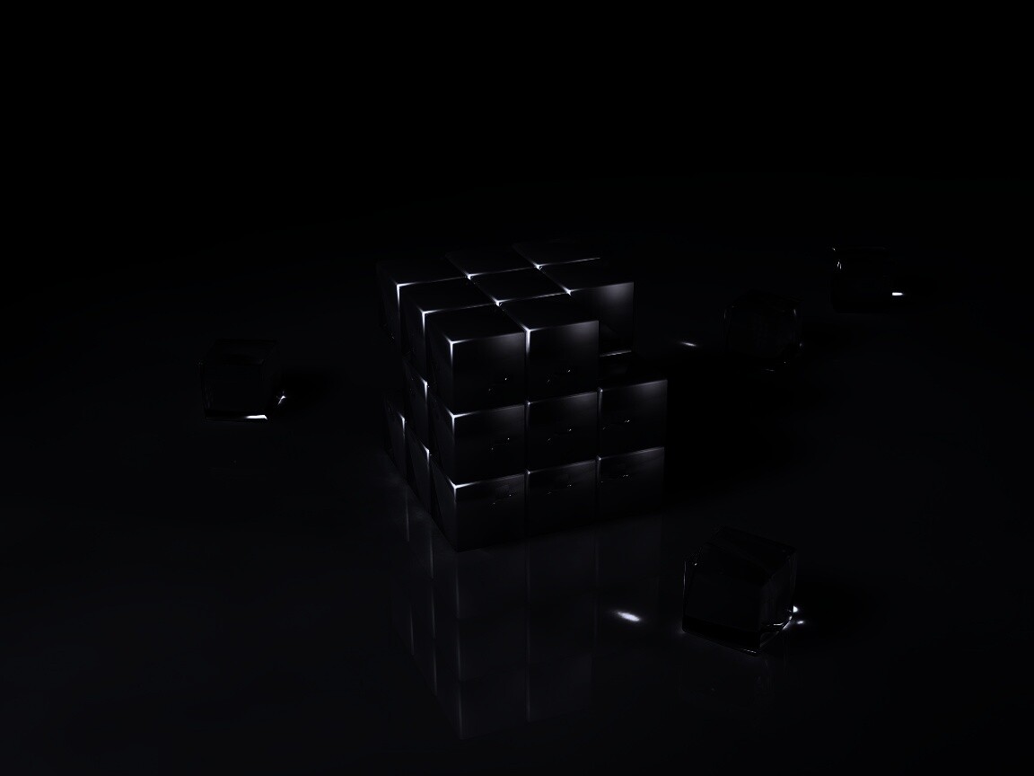 Кубик рубика из стекла обои