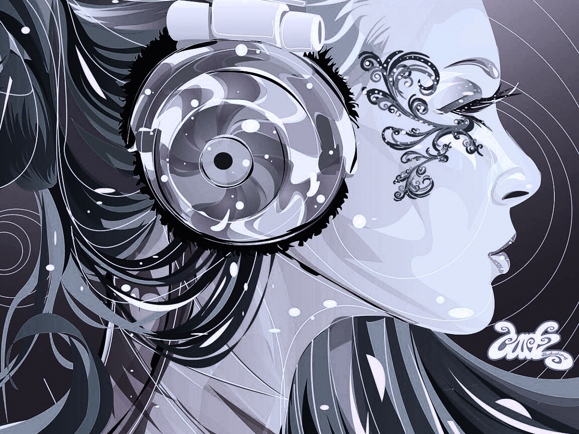 Стильная абстрактная девушка обои