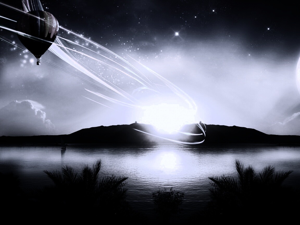 Радужный воздушный шар обои