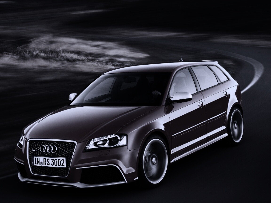 Красная ауди мчится по извилистой дороге обои