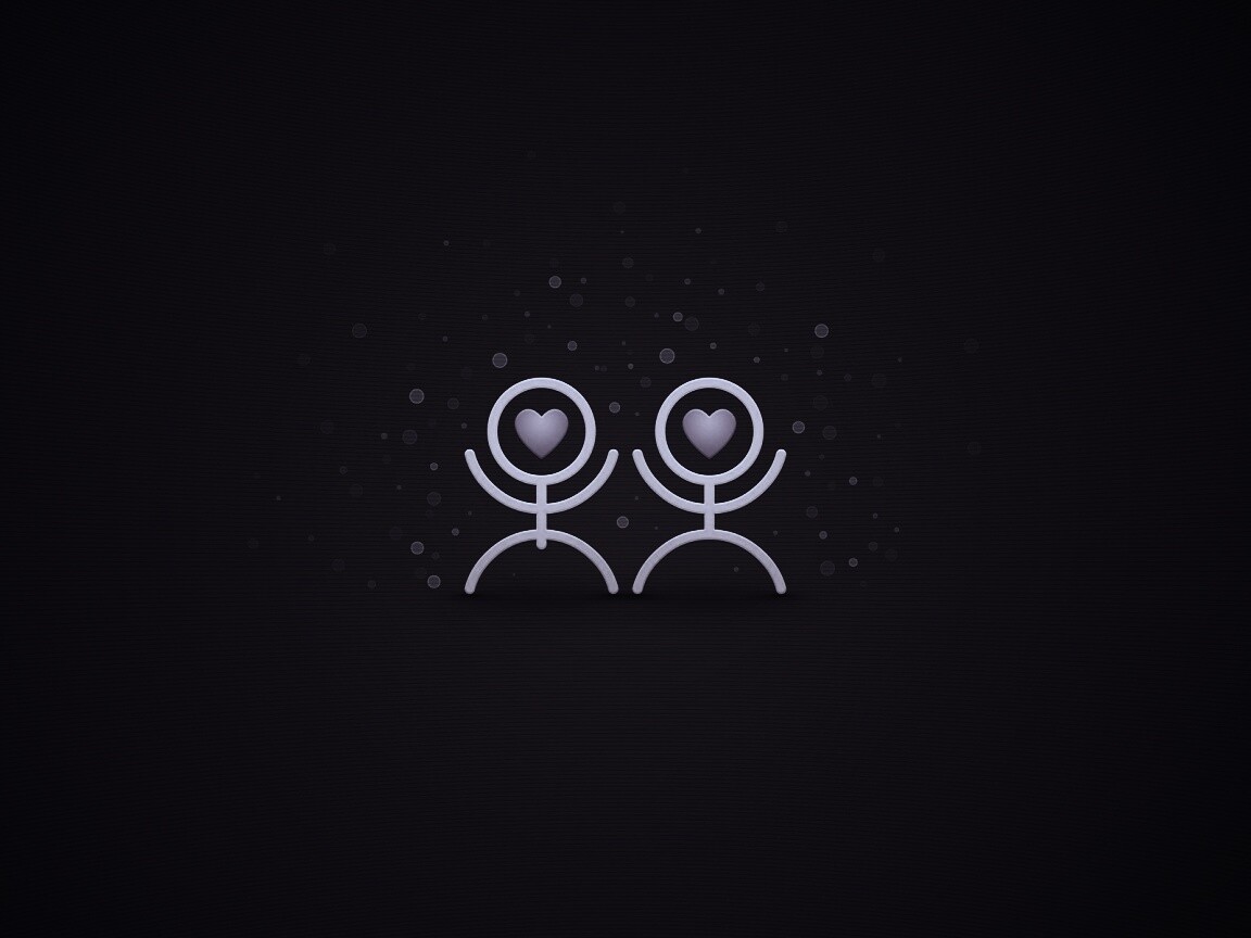Влюблённые человечки обои