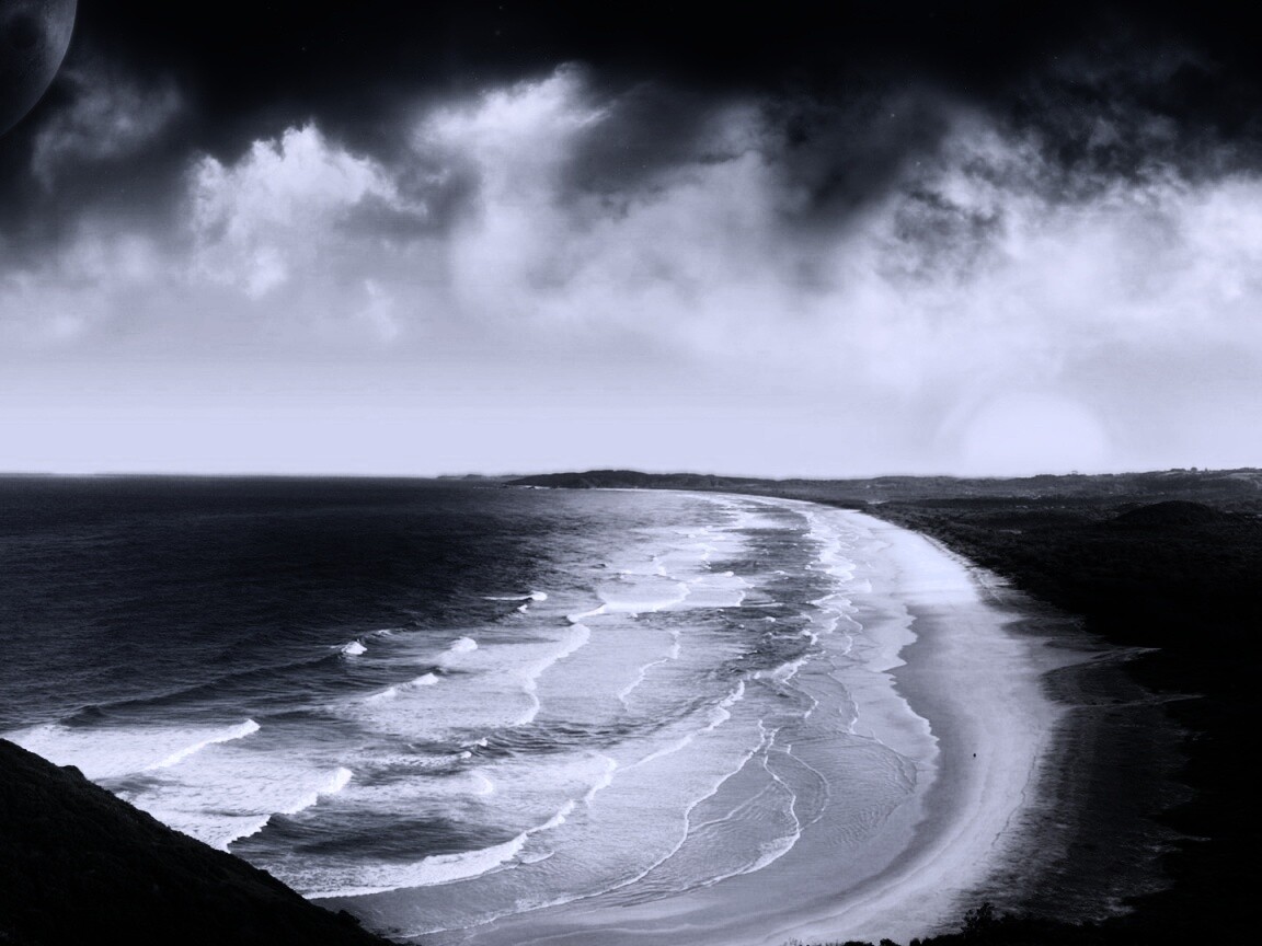 Берег до горизонта обои