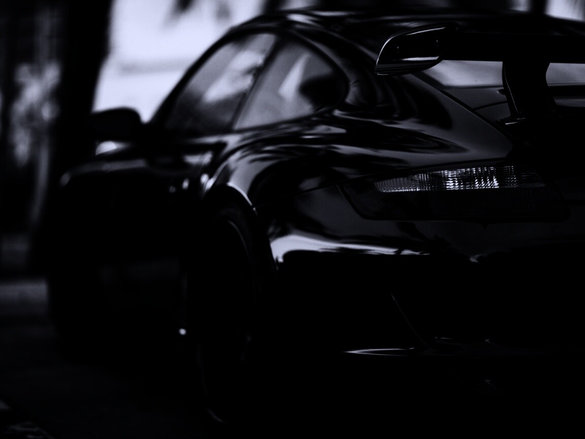 Черный порш обои