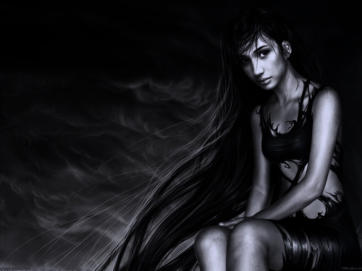 Девушка с длинными волосами обои