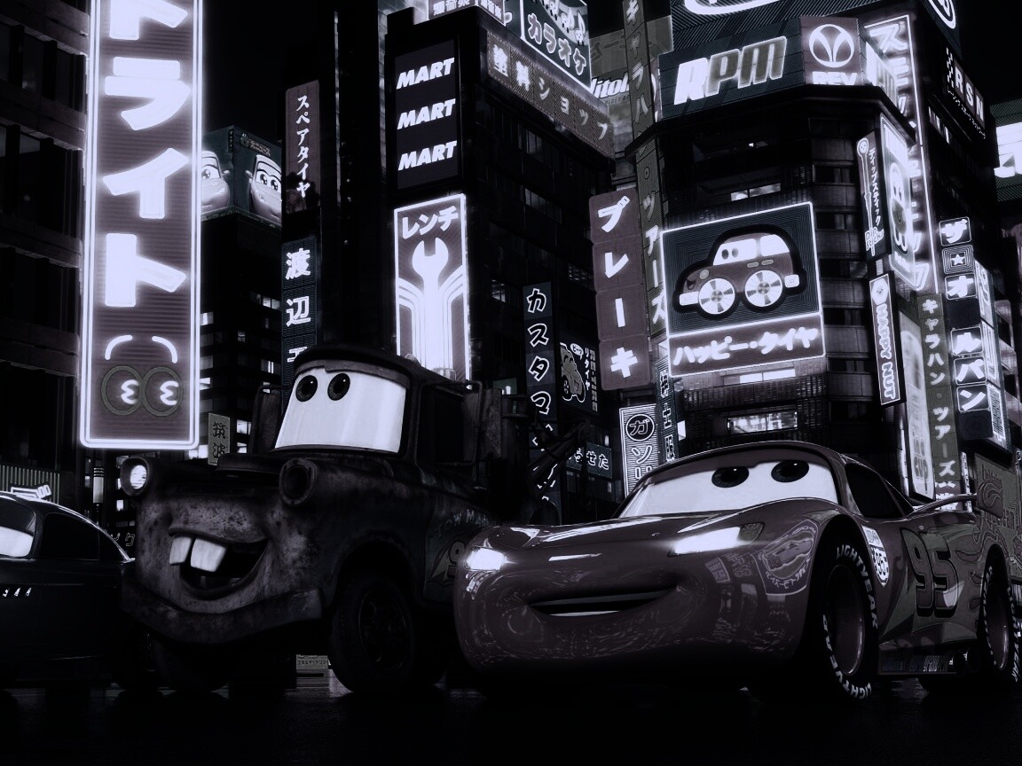 Тачки в большом городе обои