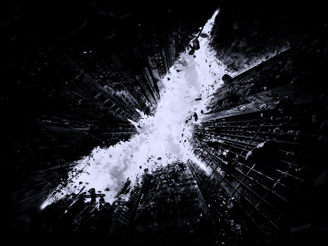 Темный рыцарь среди рушащегося мира обои