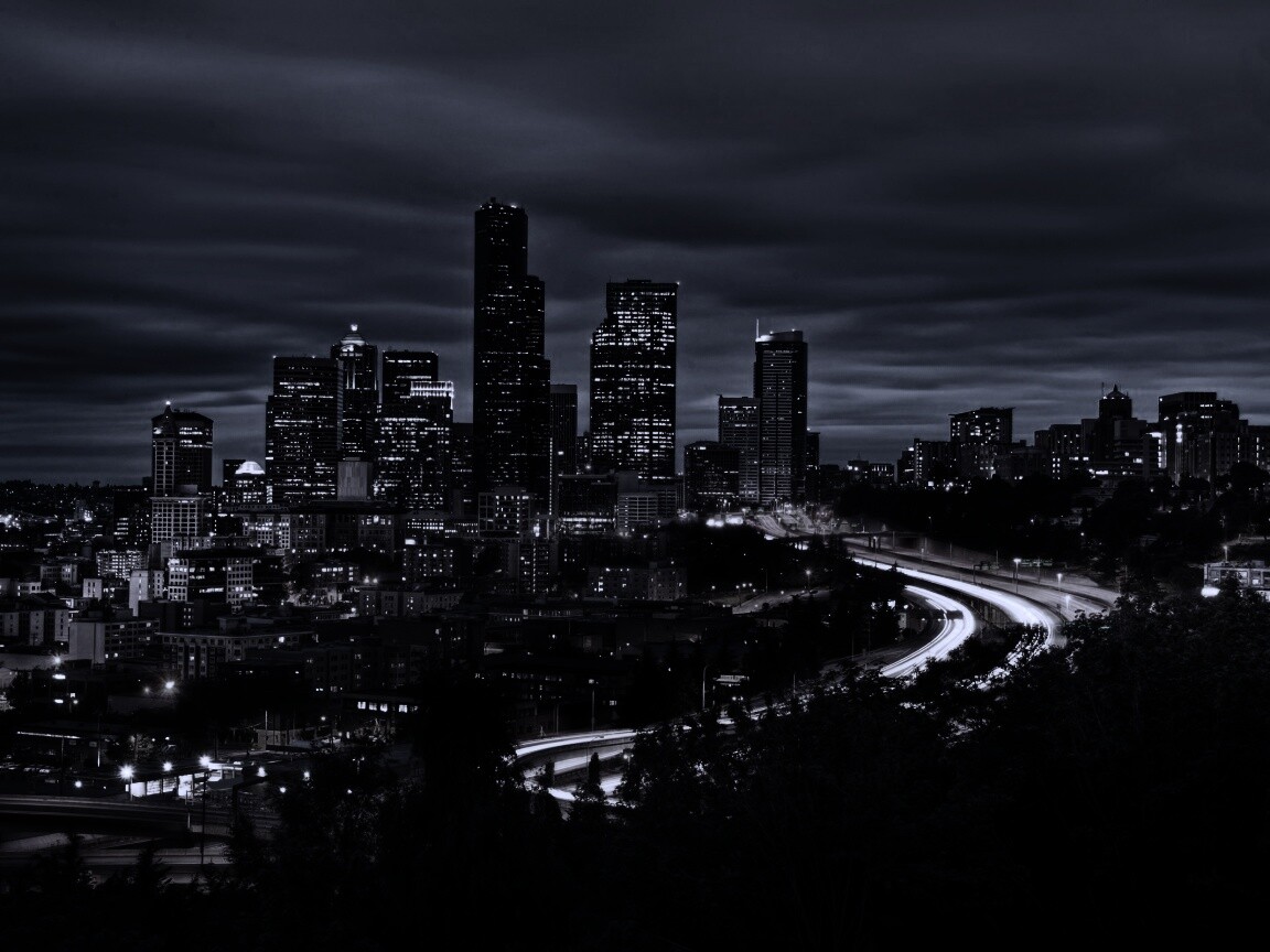 Город вдали обои