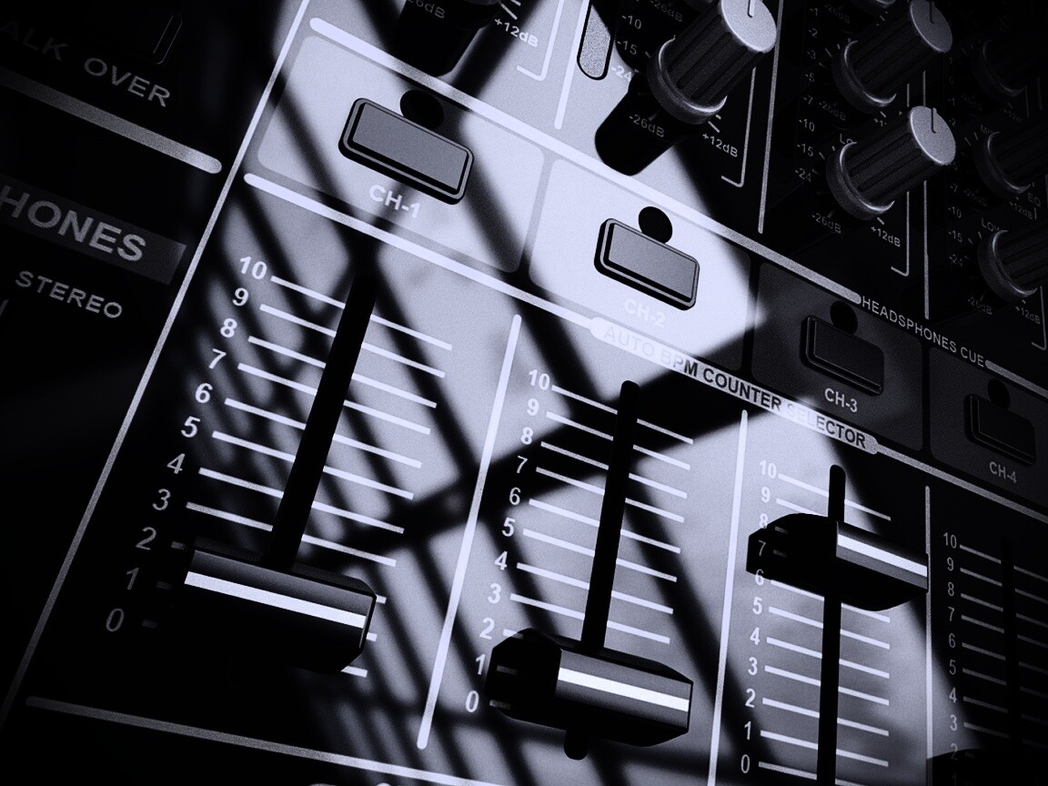 Пульт диджея и отражение на нем обои