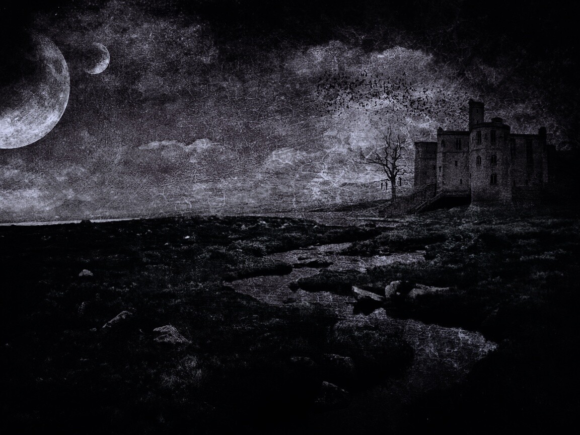 Старинный пейзаж с замком обои