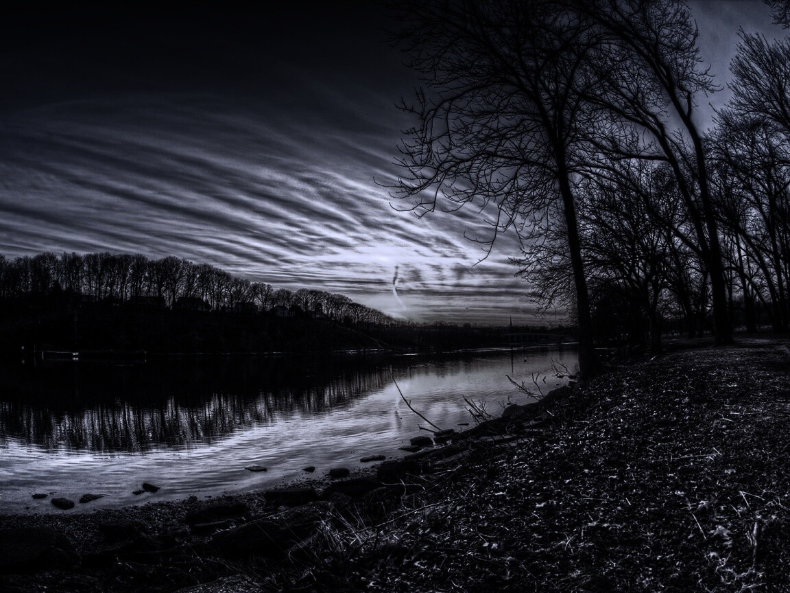 Осенний закат обои