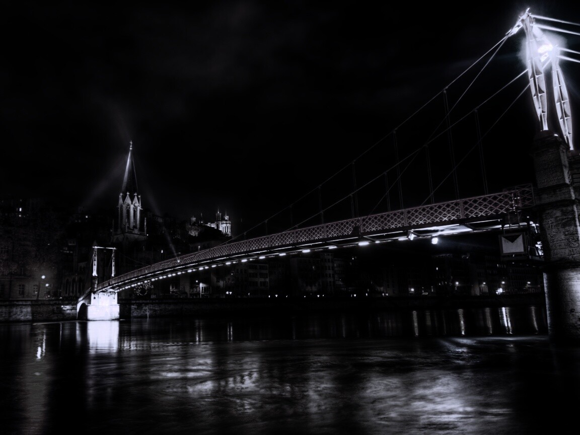 Ночная подсветка моста обои