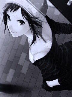 Девушка с гитарным чехлом обои