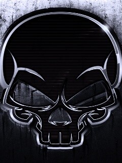 Красный череп лого обои