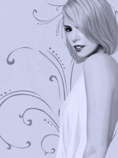 Нарисованная блондинка обои