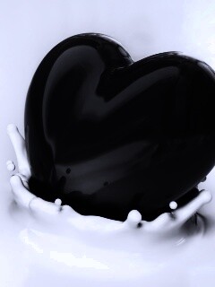 Шоколадное сердце в молоке обои