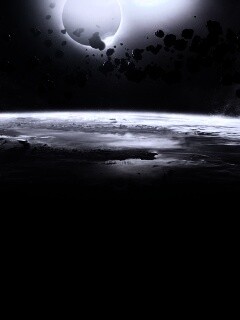 Пояс астероидов над планетой обои