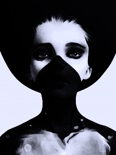 Черно-белый бодиарт обои