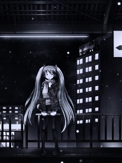 Девочка на остановке обои