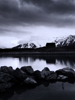 Домик на озере обои