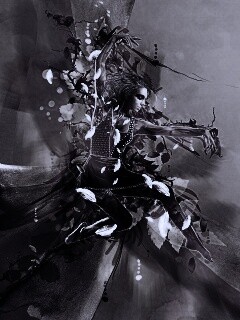 Девушка танцует в листьях обои